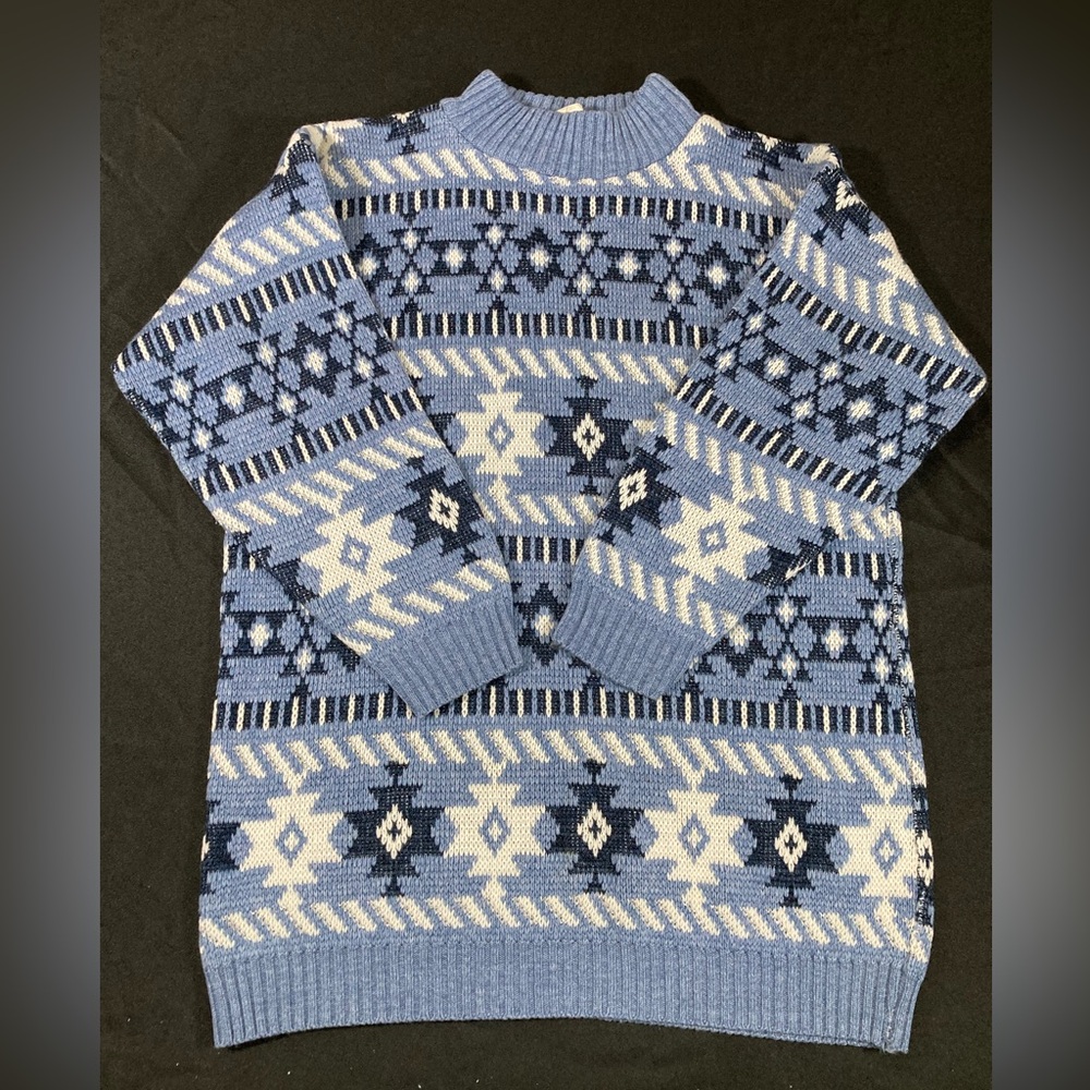Dana Scott Women’s Blue Vintage Cozy Winter Snowflake Sweater Sz S